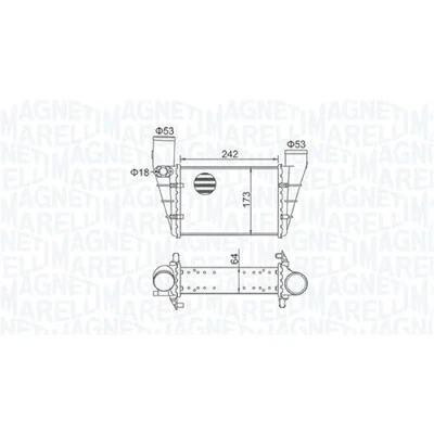 Abbildung von MAGNETI MARELLI 351319204070 Ladeluftkühler AUDI: A6 C5 Avant, A4 B5 Limousine, VOLKSWAGEN: Passat Variant, Limousine