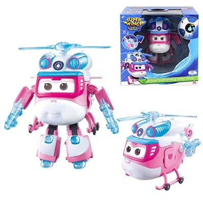 Abbildung von Super Wings Hörspielfigur Dizzy Deluxe Verwandlungsspielzeug 2 in 1 Roboter und Flugzeugmodus, (1 St), mit Lichtern Geräuschen, 15 cm groß