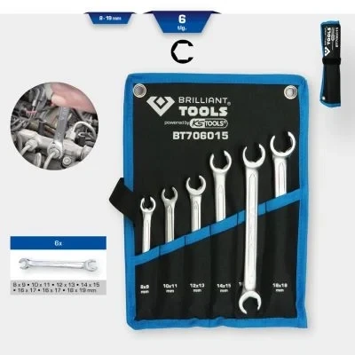 Abbildung von BRILLIANT TOOLS BT706015 Leitungsschlüssel Satz, 6 tlg., 8 19 mm [Powered by KS TOOLS]