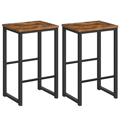 Abbildung von HOOBRO Barhocker, 2er Set Barstühle, Barhocker mit unterschiedlich hohen Steigbügeln, Metallgestell, weiche Kanten, für Küche, Esszimmer, Wohnzimmer EBF34BY01G1