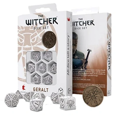 Abbildung von Q Workshop The Witcher Würfelset: Geralt Weißer Wolf