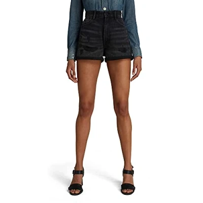 Abbildung von G STAR RAW Damen Tedie Ultra High Shorts, Schwarz (worn in tar black restored D17274 C526 C271), 27