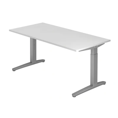 Abbildung von Hammerbacher Schreibtisch XB16 Weiß/Silber