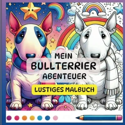 Abbildung von Mein Bullterrier Abenteuer Lustiges Malbuch und kleine Geschichten: Ein kreatives humorvolles Buch für Fans jeden Alters