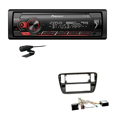 Abbildung von Pioneer MVH S320BT 1 DIN Bluetooth Autoradio USB FLAC Spotify mit Einbauset passend für Volkswagen VW Up ab 2011 Piano Black inkl Canbus