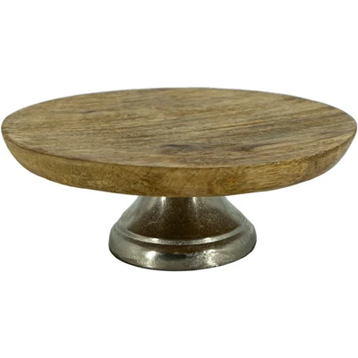 Abbildung von NOOR LIVING Kuchenplatte Dekorative Kuchenplatte, Holz, Metall, (1 tlg), aus Mangoholz und Metall