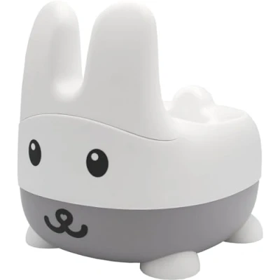 Abbildung von Bunny Trainingstöpfchen mit Rückenlehne, abnehmbarer Schüssel und Deckel (Grau)
