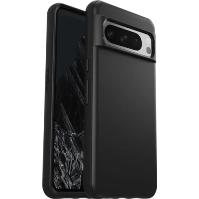 Abbildung von OtterBox Symmetry Hülle für Google Pixel 8 Pro, sturzsicher, schützende dünne Hülle, 3x getestet nach Militärstandard, Schwarz, Keine Einzelhandelsverpackung