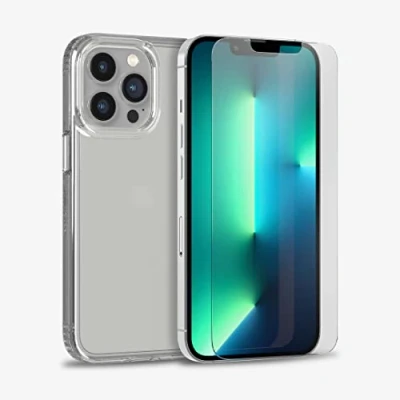 Abbildung von Tech 21 Evo Clear and Impact Glass Bundle für iPhone 13 Pro Schutzhülle mit 3,6 m Multi Drop Schutz und Displayschutzfolie aus gehärtetem Glas