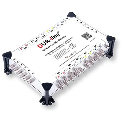 Abbildung von DUR line MSK 17/12 HQ Multischalter Kaskade Für 4 Satelliten und 12 Teilnehmern/TV (erweiterbar) Made in Germany Matrix Multiswitch [DVB S/S2/T/T2 Digital, HDTV, FullHD, 4K, 8K, UHD, 3D, Sky]