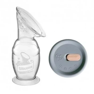 Abbildung von Haakaa Handmilchpumpe Muttermilchpumpe mit Saugfuss 100ml + Silikondeckel Set, 2 tlg.