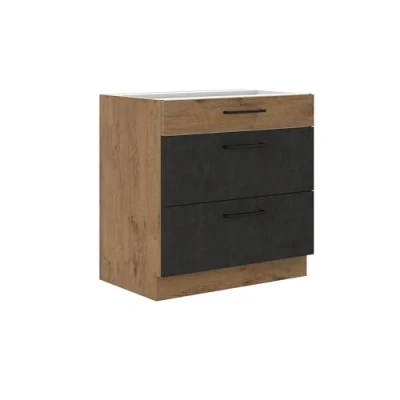 Abbildung von Kuechen preisbombe Vigo Unterschrank 80 cm Eiche Lancelot Matera Grau Vollauszug Soft Close Küche