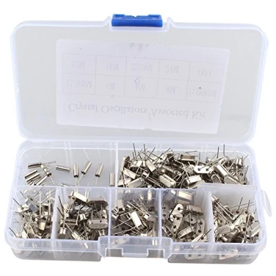 Abbildung von DollaTek 200PCS 10Value 32.768KHz 48MHz DIY Quarz Kristalloszillator sortierte Installationssatz Zusammenstellung mit Plastikkasten