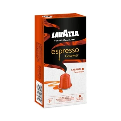 Abbildung von Lavazza, Gourmet Karamell, 10 Nespresso Original maschinenkompatible Kaffeekapseln, flavoured Coffee Caramel, 100% Arabica, mittlere Röstung, 1 Pack