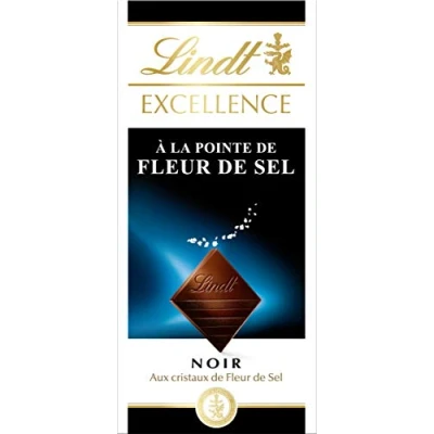 Abbildung von Lindt Exzellenz Tablet Schwarze Schokolade Fleur de sel 100 g 5 Packung tabletten