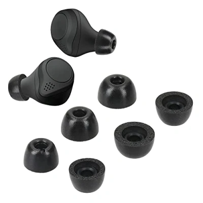 Abbildung von kwmobile 6X Ersatz In Ear Kopfhörer kompatibel mit Jabra Elite 75t /65t / Active 3 Größen Polster Ohrstöpsel Ohrhörer Schwarz