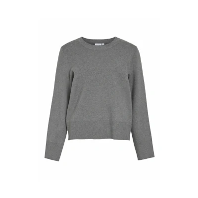 Abbildung von VILA Vicassie Oneck Strickpullover, Damen, Größe: XL, Medium grey melange