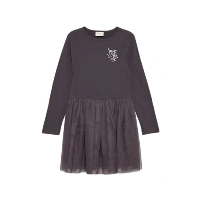 Abbildung von s.Oliver Jersey Kleid mit Tüllrock und Glitzer Print Flieder 116