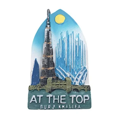 Abbildung von 3D Burj Khalifa Dubai Kühlschrankmagnet Tourist Travel Souvenirs Handgemachte Harz Handwerk Magnetische Aufkleber Home Küche Dekoration Sammlung Geschenk