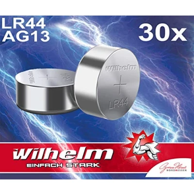 Abbildung von 30 X Wilhelm AG13/147/LR44/SR44W/357/LR1154/V13GA Qualitätsbatterien 1,5 V Alkaline Blister