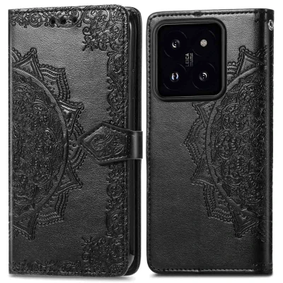 Abbildung von Xiaomi 14 Hülle Kunstleder iMoshion Klapphülle Handyhülle Schwarz