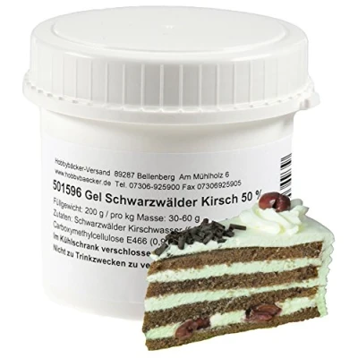 Abbildung von Hobbybäcker Gel „Schwarzwälder Kirsch“ ► Zur Verfeinerung von Pralinen, Eis, Desserts &amp; Cremes, 50% Alkoholgehalt, 200g