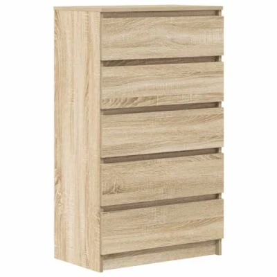 Abbildung von vidaXL Schubladenschrank, Schrank mit viel Stauraum, Kommode für Schlafzimmer Wohnzimmer, Anrichte Sideboard Beistellschrank, Sonoma Eiche Holzwerkstoff