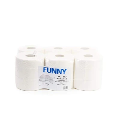 Abbildung von Funny Papierhandtuch Rolle, hochweiss, Innenzug, 20 cm, 1 lagig, 1er Pack (1 x 6 Stück)