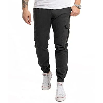 Abbildung von Rock Creek Herren Hose Cargohose Tapered Fit Chino Cargo Jogging Pants Männerhose Freizeithose Hosen Herrenhose RC 2356 Dunkelgrau W30 L30