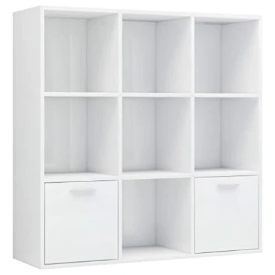 Abbildung von vidaXL Bücherregal Hochglanz Weiß 98x30x98 cm Holzwerkstoff, 1 tlg.