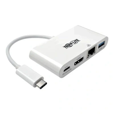 Abbildung von TrippLite by Eaton USB C Multiport Adapter 4K HDMI, 3.x (5Gbps) Hub Port, GbE, 60W PD Aufladung, HDCP, Weiß