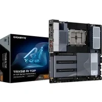 Abbildung von GIGABYTE TRX50 AI TOPMotherboard Unterstützt AMD Ryzen PRO 7000 CPUs 16+8+4 Phasen Digital VR bis zu 5200MHz DDR5 (OC) 4xPCIe 5.0 + 4.0 M.2 Wi Fi 7 10GbE LAN USB 3.2 Gen 2x2
