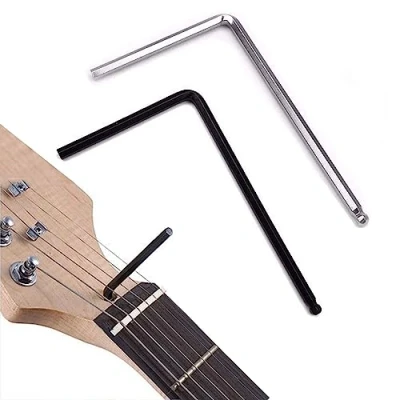 Abbildung von 2 Stück Gitarrenschlüssel, Sechskant Schlüsselschlüssel Einstellen des Gitarrenhalses Gitarren Halsstab, Metallschlüssel Werkzeug 4mm / 5mm Kugelkopf für Martin Akustikgitarre