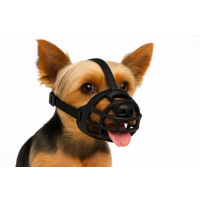 Abbildung von Maulkorb Hund kleine Hunde Silikon verstellbar weich komfortabel für Training, Spaziergang &amp; Tierarzt Flamingo Benzo XS