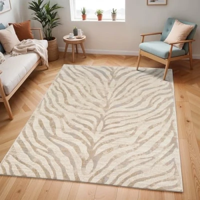 Abbildung von Surya Teppich &quot;Animal Skin&quot;, rechteckig, Skandi Design, Modern Boho Kurzflor Wohnzimmerteppich, Schlafzimmer