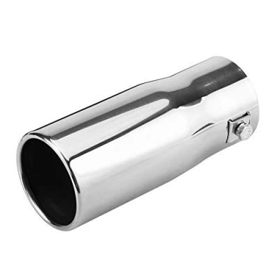 Abbildung von Auspuffblende Rund Auspuffrohr Universal Auspuff Endrohre Auto Modifikation Edelstahl Endschalldämpferrohr Automobil Endrohr Endschalldämpfer Halsende (Flach)