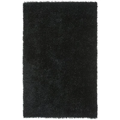 Abbildung von SAFAVIEH Zottelig Teppich für Wohnzimmer, Esszimmer, Schlafzimmer New Orleans Shag Collection, Hoher Flor, Schwarz und Schwarz, 91 X 152 cm
