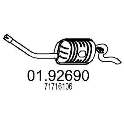 Abbildung von MTS 01.92690 Endschalldämpfer 1200 FIAT: Punto I Cabrio, II Schrägheck, Schrägheck
