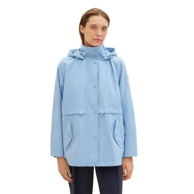 Abbildung von TOM TAILOR Damen Parka Mantel mit Kapuze, 34587 Light Fjord Blue, S