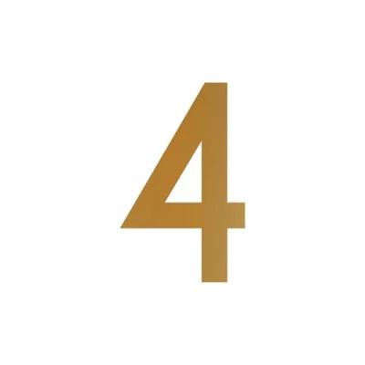Abbildung von Mülltonnen Aufkleber Zahlen Sticker Folie &amp; Ziffern kombinierbar (10 cm, Zahl 4, Gold)