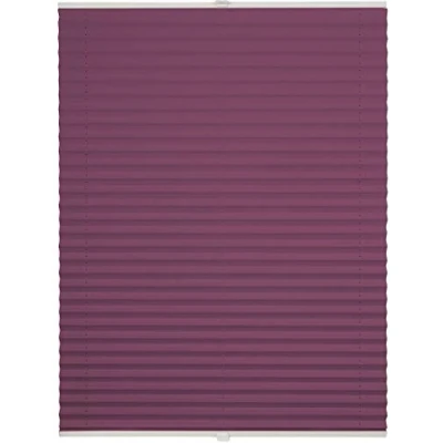 Abbildung von ondeco Plissee nach Maß für alle Fenster innen Montage in Glasleiste mit Spannschuh Sonnenschutz Rollo Sichtschutz Blickdicht Lila B: 71 80 cm, H: 40 100 cm