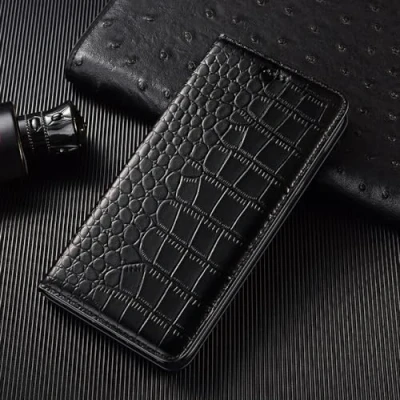 Abbildung von ADKOT Krokodil Echtleder Klapphülle für iPhone 7 8 Plus X XS XR 11 12 13 14 15 Pro Mini SE 2020 Max Handyhülle mit Geldbörse, Schwarz,