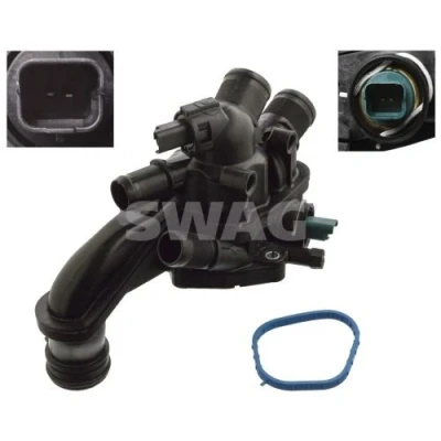 Abbildung von SWAG 11 10 3197 Kühlwasserthermostat 105 mit Dichtung Temperaturschalter Gehäuse PEUGEOT: 207 Schrägheck, CC, 308 I Schrägheck