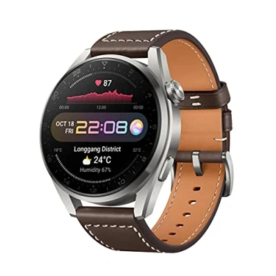 Abbildung von Huawei Watch 3 Pro, Smartwatch titan, Armband: Brown, Leder