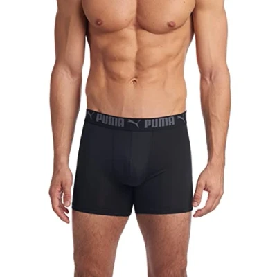 Abbildung von PUMA Herren 3er Pack Boxershorts mit athletischer Passform Retroshorts, Castlerock, Large