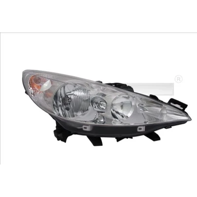 Abbildung von TYC 20 1059 00 21 Scheinwerfer rechts H7/H1 für Rechtsverkehr mit Elektromotor, Glühlampe PEUGEOT: 207 Schrägheck, CC, SW
