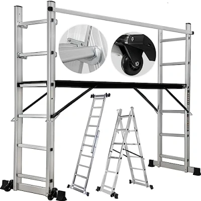 Abbildung von 𝐂𝐑𝐀𝐅𝐓𝐅𝐔𝐋𝐋 Gerüst CF 103A 𝟑 𝐉𝐀𝐇𝐑𝐄 𝐆𝐀𝐑𝐀𝐍𝐓𝐈𝐄 Trittleiter Rollgerüst Haushaltsleiter Arbeitsbühne Anlegeleiter Alu Leiter Leitergerüst Baugerüst (6 Sprossen)