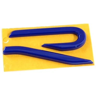 Abbildung von Volkswagen 5H0853675S502 Schriftzug R Emblem Tuning Sport Logo Aufkleber Design, blau