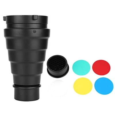 Abbildung von Konisches Snoot Kit aus Aluminiumlegierung mit Wabe, Light Honeycomb Grid Lichtstrahlrohr Bowens Mount Filter für Studio Strobe Flash