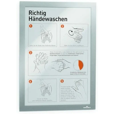 Abbildung von Durable Info Rahmen Duraframe (A4, selbstklebend mit Magnetverschluss) 1 Stück, silber, 489923
